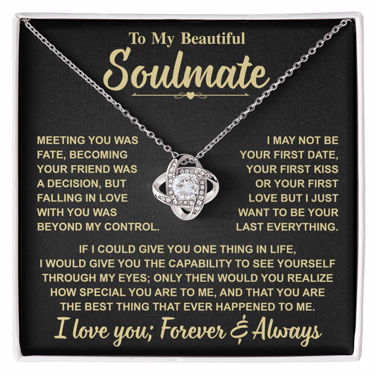 Romantic Gift for Soulmate – "Meant to Be" Love Knot Necklace ShineOn Fulfillment