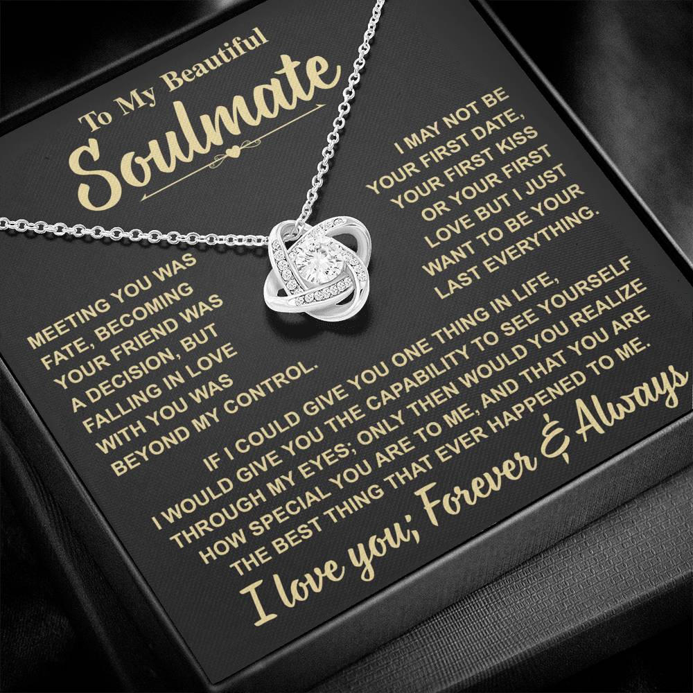 Romantic Gift for Soulmate – "Meant to Be" Love Knot Necklace ShineOn Fulfillment