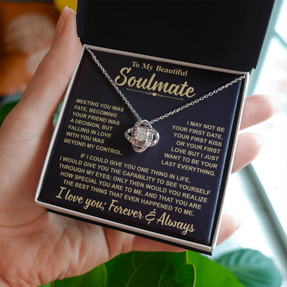 Romantic Gift for Soulmate – "Meant to Be" Love Knot Necklace ShineOn Fulfillment