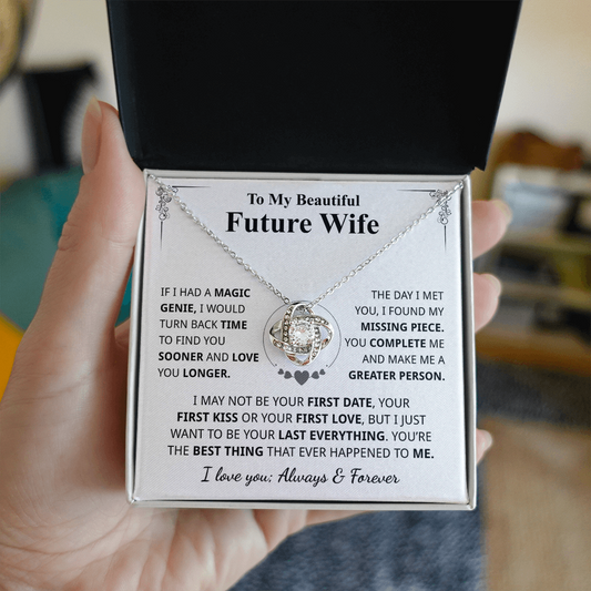 To My Future Wife – My Forever & Always" Love Knot Necklace ShineOn Fulfillment