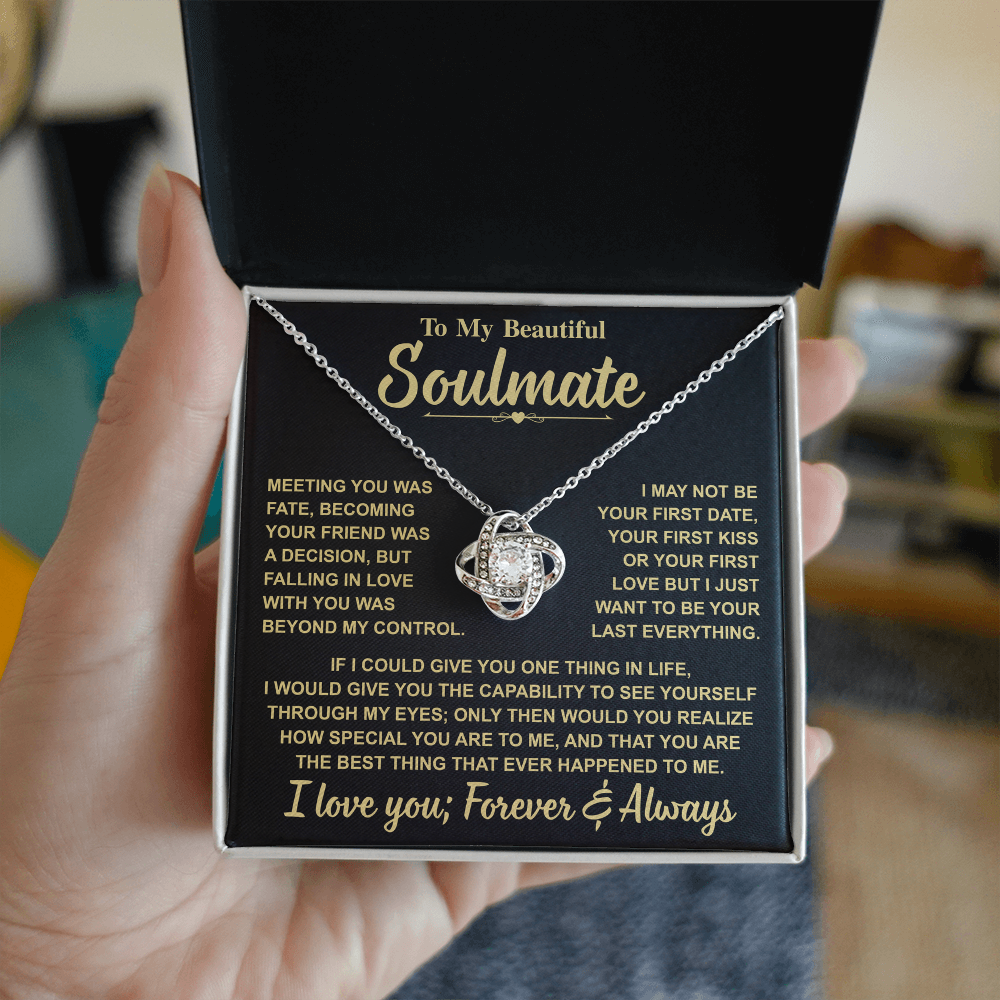 Romantic Gift for Soulmate – "Meant to Be" Love Knot Necklace ShineOn Fulfillment